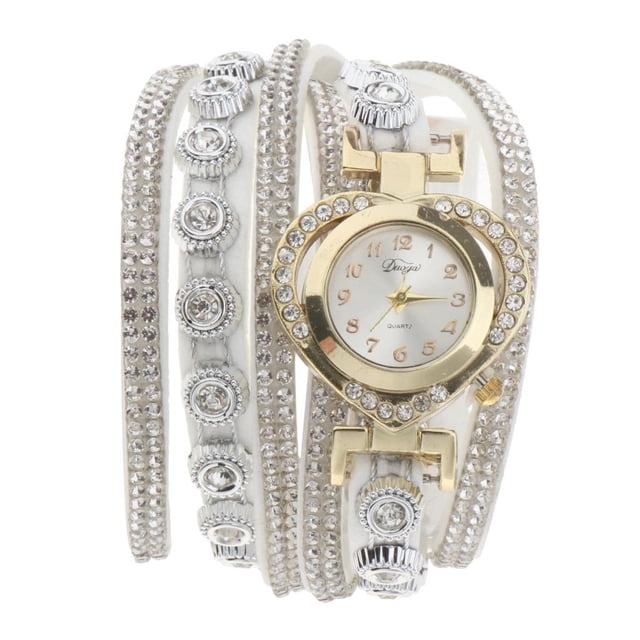 Reloj de lujo Sunnimix para mujer brazalete analógico blanco