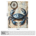thumbnail image 4 of SHERONV Nautical Crab Throw Blanket Sea Creature Blankets for Beach House Decor, Blue Crab with Vintage Map Flannel Throw,Nautical Gifts for Beach Lovers Women 50x60in, 4 of 6