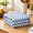 Apatite Blue, variant on Agate Green Hand Block Print Waffle Kitchen Towel Set of 3, 16 x 28 Inch Ultra Absorbent Quick Dry