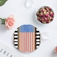 thumbnail image 4 of FMSHPON Independence Day American Flag Set of 4 Round Coaster for Drinks, Absorbent Ceramic Stone Coasters Cup Mat with Cork Base for Home Kitchen Room Coffee Table Bar Decor, 4 of 6