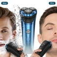 thumbnail image 7 of 4D Electric Shaver for Men, IPX7 Waterproof Electric Razor Dry Wet Rotary Face Shaver Rechargeable Cordless Travel Beard Trimmer w/ LED Display & Charging Stand & Pop Up Trimmer for Dad Husband, 7 of 7