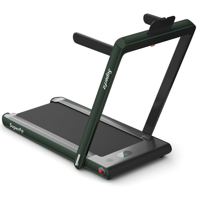 Patiojoy 2 in 1 Folding Treadmill Electric Running Machine With Bluetooth APP Speaker Remote Control Green