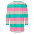 thumbnail image 6 of T Shirts for Women Spring 2026 Crew Neck Casual Basic Tops Fashion Summer 3/4 Sleeve Striped Tee, 6 of 6
