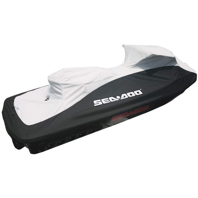 BRP Sea-Doo OEM Cover for GTX S, GTX Limited, RXT, & RXT X (2010 2017) WITHOUT Suspension in Black/Light Grey, 295100719