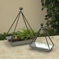 thumbnail image 2 of Gerson Galvanized Metal Standing or Hanging Indoor Outdoor Planters Set of 2, 2 of 7