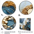thumbnail image 3 of Designart "Marble River in Blue and Gold IV" Abstract Framed Wall Art - Gold Abstract Liquid Ink Hallway Framed Wall Art Decor, 3 of 6