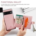 thumbnail image 4 of Jiahe Cover for Google Pixel 7 Pro Detachable Wallet Shockproof Magnetic PU Leather Flip Wallet 4 Cards Slots Stand Protective Case,Pink, 4 of 7