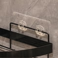 thumbnail image 6 of 2-Pack Corner Shower Caddy with Hooks, No Drilling Acrylic Shower Organizer with Metal Fence, 6 of 8