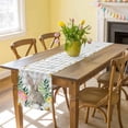 thumbnail image 6 of Easter Bunny Table Runner, Spring Gray Rabbit Daisy Floral Leaf Plants Plaid Cotton Linen Kitchen Table Decoration Washable Dining Tabletop Runners for Home Party Decor 18x72 Inches, 6 of 9