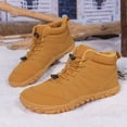 thumbnail image 4 of Zapatos Descalzos Caña Alta Botas Nieve Descalzas Térmicos Antideslizantes para Viajes Al Aire Libre (Caqui 45), 4 of 9