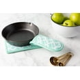 thumbnail image 2 of DII Modern Style Cotton Lattice Potholder in Aqua Blue Finish (Set of 2), 2 of 5