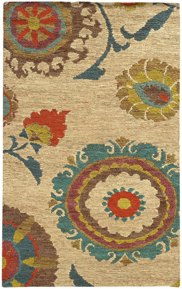 Tommy Bahama Valencia Area Rug 57710 Beige Circles Petals 8' x 10
