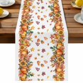 thumbnail image 2 of Fall Orange Maple Leaf Watercolor Table Runner 13x70in Non-Slip Cotton Linen Table Runners, Thanksgiving Pumpkin Sunflower Dresser Scarves TableRunner for Dinner Kitchen Dining Wedding Party, 2 of 9