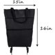 thumbnail image 3 of 2 in 1 Collapsibleo-Stage Zipper Grocery Cart with Wheels Shopping Bag (Black), 3 of 4