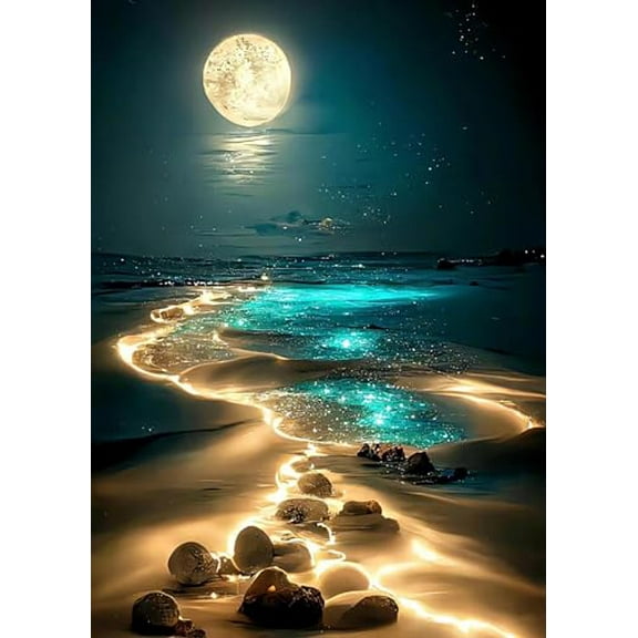 wooden puzzle Moonlit Beach Intelligent Game Fit togather a magic Art for home Decoration or Prensent 300 pieces