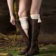 thumbnail image 2 of Yuarrent Calentador de piernas, cubrebotas, puños con colgante de flecos, accesorio de vestir Suministros térmicos Blanco, 2 of 6