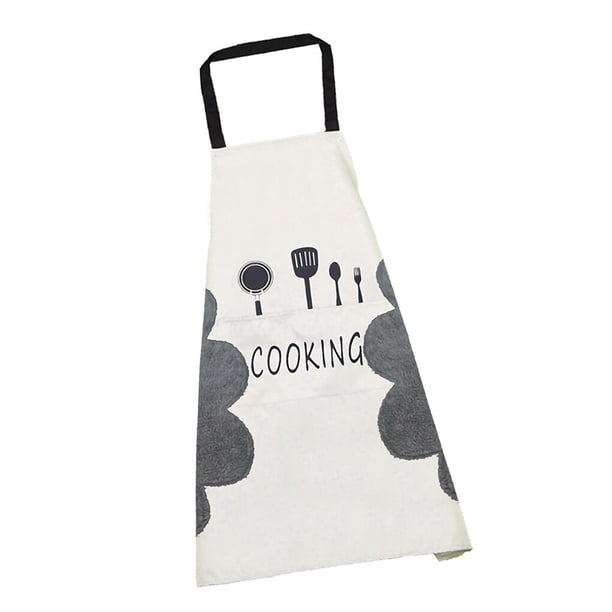 Delantal lavable y estampado de tenedor sweethay a prueba de agua para adultos cocina restaurante gris