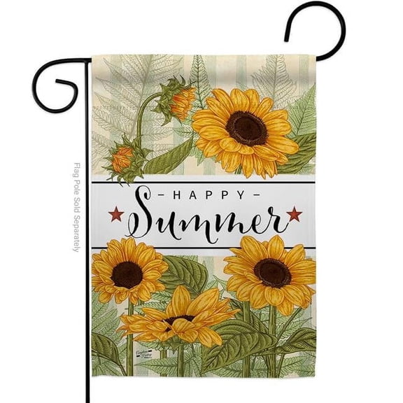 Angeleno Heritage G135442-BO Happy Sunflowers Floral Double-Sided Decorative Garden Flag, Multi Color