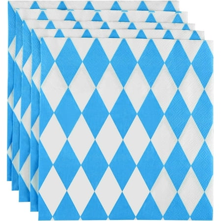 60pcs Bavaria Napkins for Oktoberfest Party Decoration - 33x33cm Disposable Paper for Munich Beer Tents Table Decoration - German Beer Festival Supplies