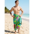thumbnail image 3 of LA LEELA Men's Swim Trunk Beachwear Sarong Pareo Wrap One Size Turquoise_AAA15 Summer Vacation Party, 3 of 4