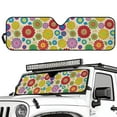 thumbnail image 2 of Uorisanigo Windshield Sun Shade, Hippie Flower Power Sunshade Heat Shield, 52.95 in *16.14 in, Compatible with Jeep Wrangler TJ JK JKU Sport Sahara Rubicon 2 Door & 4 Door UV Ray Reflector, 2 of 7
