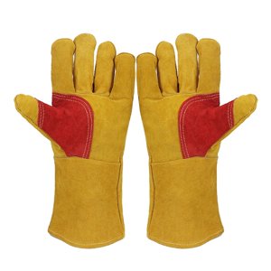 Gants de soudure Soudeur de travail, Gants en cuir Gants ignifuges à manches longues Gants anti-chauffage de sécurité, Matériel durable