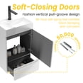 thumbnail image 6 of 20" Sturdy Compact Freestanding Cabinet, Bathroom Storage Unit with Soft Close, Modern Small Bathroom Vanity with Ceramic Sink for Bathroom, Matte White, 6 of 9