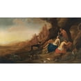 thumbnail image 2 of Bartholomeus Breenbergh 24x15 Black Ornate Framed Double Matted Museum Art Print Titled: Diana and Her Nymphs Resting After a Hunt with Two Satyrs Spying on Them, 2 of 5