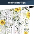 thumbnail image 5 of Eucalyptus Leaves Sunflower Kitchen Curtains 2 Panels 27.5W x 39H Rod Pocket Rustic Farmhouse Plant Botanical Wooden Decor Bathroom Small Short Window Drapery Treatment, 5 of 6