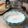 thumbnail image 5 of Pie Pan Ceramic Pie Dish Pie Plate Deep Dish Pie Pan Non-Stick Pie Pans for Baking Blue Green, 5 of 7