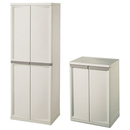 Sterilite 4 Shelf Plastic Storage Cabinet 2 Shelf Plastic