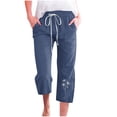 thumbnail image 2 of Pantalon Long pour Femmes à Taille Élastique avec Poches Décontractées, Imprimé, 2 of 4