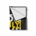 thumbnail image 2 of YOLO Soft Flannel Fleece Throw Blanket, Contemporary Style Message on Life in a Speech Bubble Grunge Background, Cozy Plush for Indoor and Outdoor Use, 70" x 90", Black White and Yellow, by Ambesonne, 2 of 6