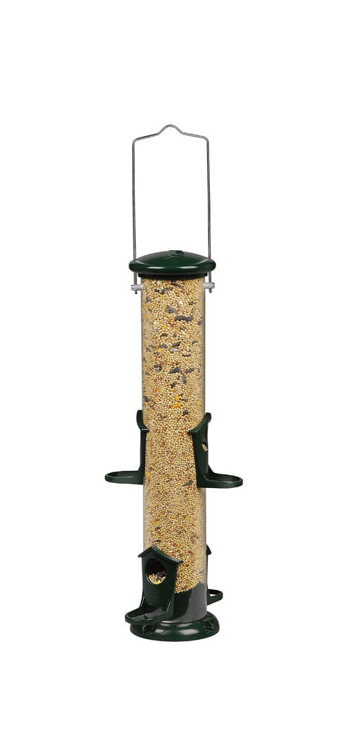Audubon NATUBE2 Bird Feeder Wild Bird 2 lb Metal Tube 4 ports Green