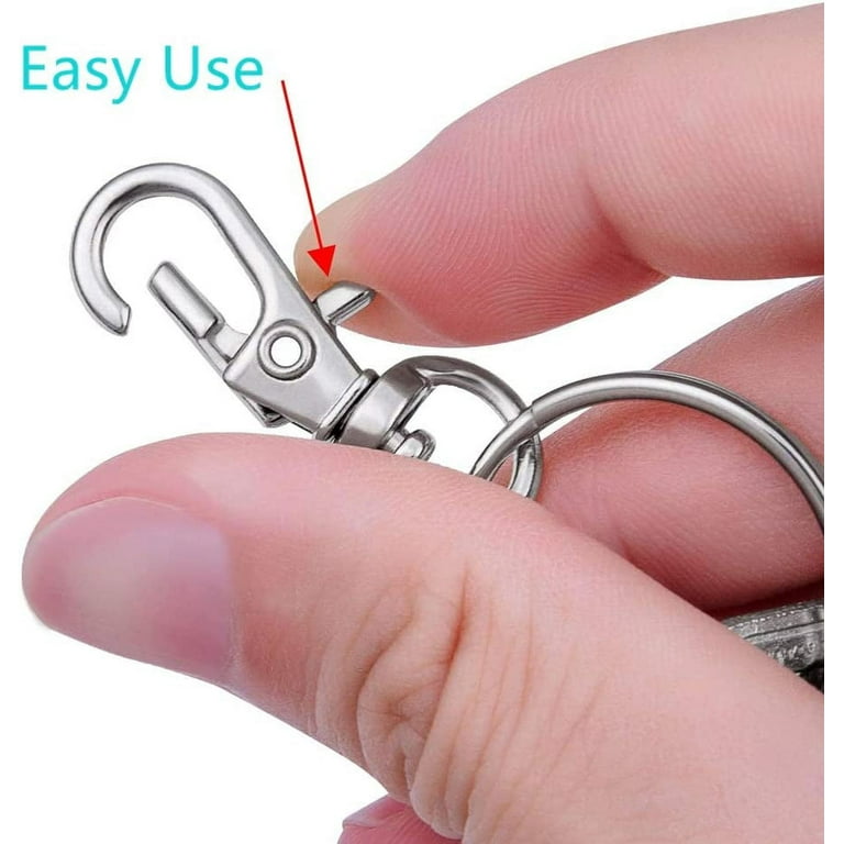 120PCS Premium Swivel Lanyard Snap Hook with Key Rings, Metal