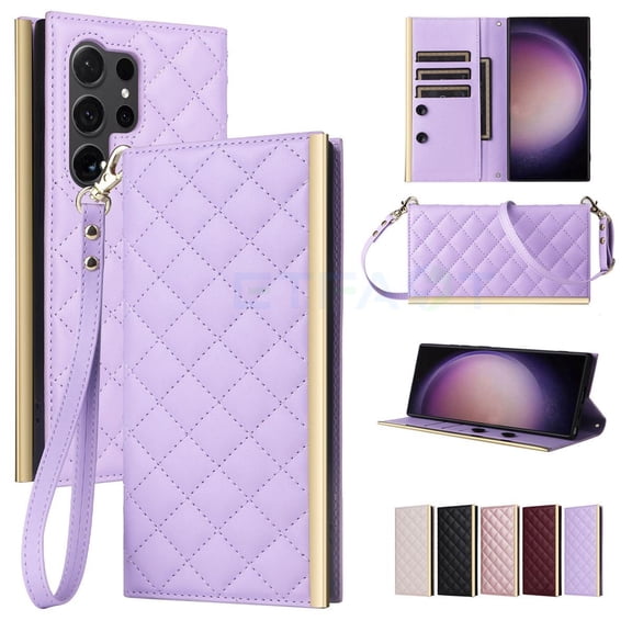 Luxury Flip Wallet Case for Samsung Galaxy S24 Ultra Card Holder Leather Phone Cover Bag for Samsung S24 Ultra S23 Ultra S23Plus S23FE S22Ultra S21 S21FE S20 Ultra S10E S10 Plus S9 S9Plus Coque