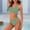 *Army Green, variant on Women's Solid Color Backless Bikini Set with Wave ,Fashion Two Piece Swimsuit Green,Womens Plus L