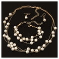 thumbnail image 1 of LYMAYTER Ensemble de Bijoux en Alliage pour Femmes - Perle Synthétique, Multi-Couches, Ajustable, 1 of 6
