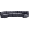 thumbnail image 4 of Meridian Furniture Limitless Gray Velvet Modular 5 Piece Sectional, 4 of 6