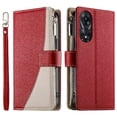 thumbnail image 2 of Funda cartera GANGXUN para OPPO A78 5G , cuero PU con tarjetero, cremallera, correa de mano, soporte y protección 563°, 2 of 6