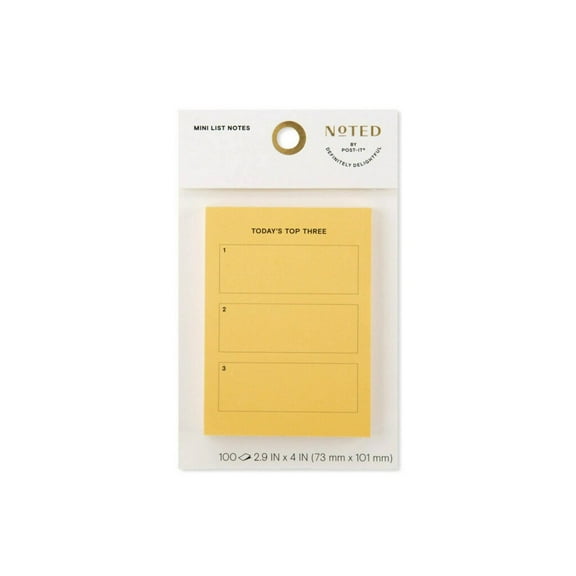 Post-it Top Three Mini List Notes 2.9"x5.7" - Orange