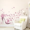 thumbnail image 3 of Advancent Adhesivo de pared Rosa mariposas tacones papel tapiz liso extraíble dibujos animados de doble cara accesorio plano extraíble para el hogar Decoración del hogar Advancent HA075208-00, 3 of 6