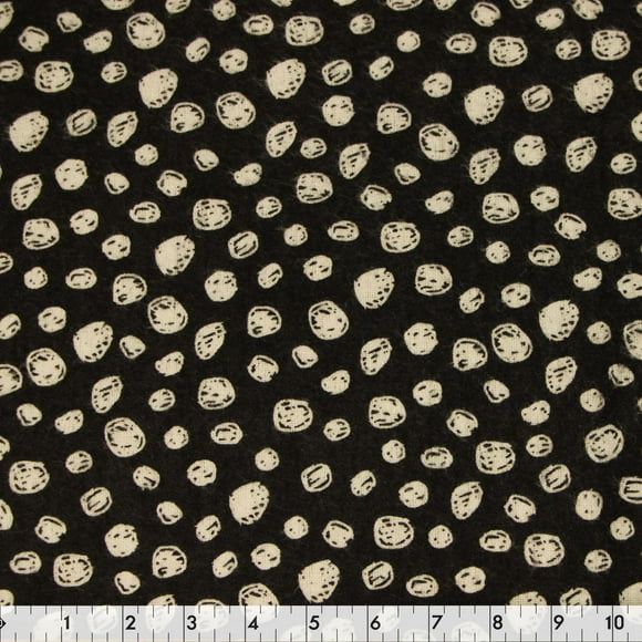 Fabric Creations Black Spots Flannel Fabric by the Metre 107 cm (42")