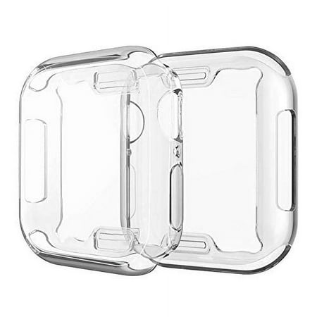 Case Compatible Apple Watch 3 Clear Case With Built in TPU Screen Protector 42mm - All Around Protective Case High Definition Ultra-Thin Cover for iWatch 42mm Series 3 (2018) Series 2 1 Sport (2-Pack)