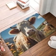 thumbnail image 5 of Daiia Prairie Flower Cow Front Door Mat, Heavy Duty Durable Welcome Mat for Outdoor Indoor, Dirt Trapper Waterproof Super Absorbent Door Mat, 16" x 24", 5 of 9