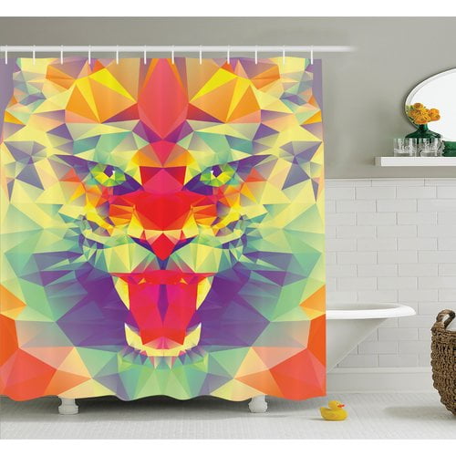 Ambesonne Abstract Art King of Jungle Shower Curtain Set
