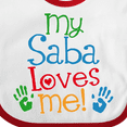 thumbnail image 4 of Inktastic My Saba Loves Me Boys or Girls Baby Bib, 4 of 4