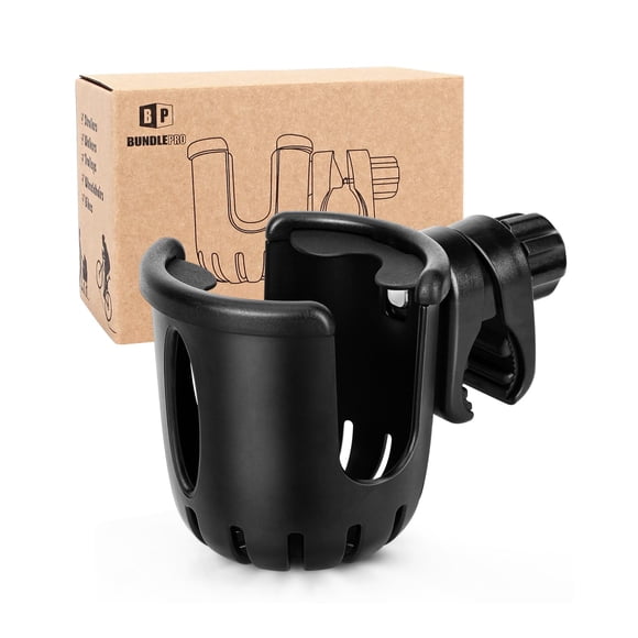 Soporte universal para cochecitos y bebidas para bicicletas, color negro