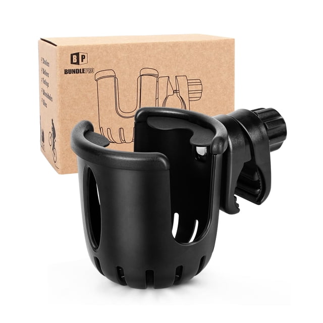 Soporte universal para cochecitos y bebidas para bicicletas, color negro