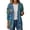 006 Multicolor, variant on Women's Denim Patchwork Jackets Boho Art Print Button Down Cardigan Casual Long Sleeves Y2k Fashion Shacket